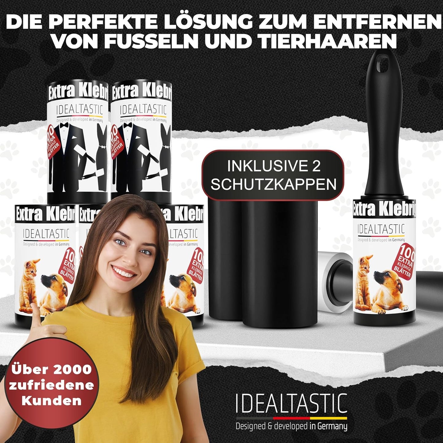 IDEALTASTIC® Lint Roller Pet Hair & Clothing