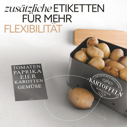 B-Stock - IDEALTASTIC® Premium Potato Storage Box [3 pieces] I Versatile potato pot set with 360° ventilation system for more freshness I Ideal for onion storage &amp; potato storage 
