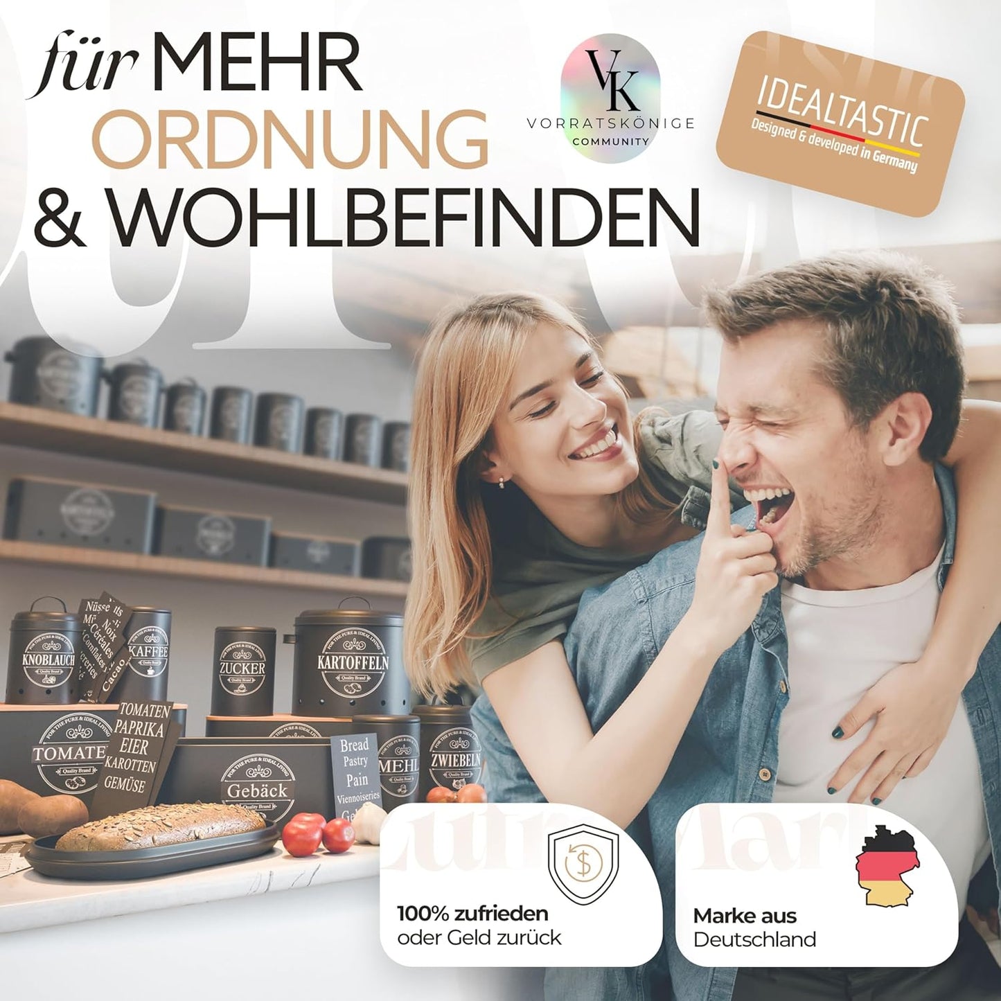 IDEALTASTIC® Premium 2-in-1 Brotkasten schwarz mit effizientem Schneidebrett-Deckel I Länger frischhaltende Brotbox mit speziell entwickelter Luftzirkulation I Lebensmittelechte Brotaufbewahrung