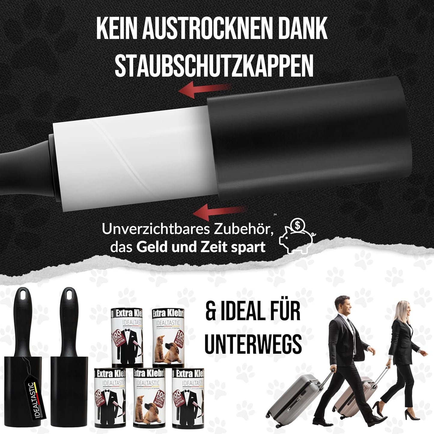 IDEALTASTIC® Lint Roller Pet Hair &amp; Clothing 