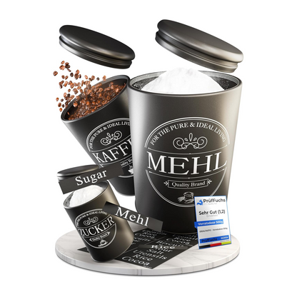 B-Stock - IDEALTASTIC® Premium Coffee Canister Airtight 500g, Sugar Canister &amp; Flour Storage Container Set [3 pieces 500g each] Airtight for more freshness | Coffee... (Copy) 