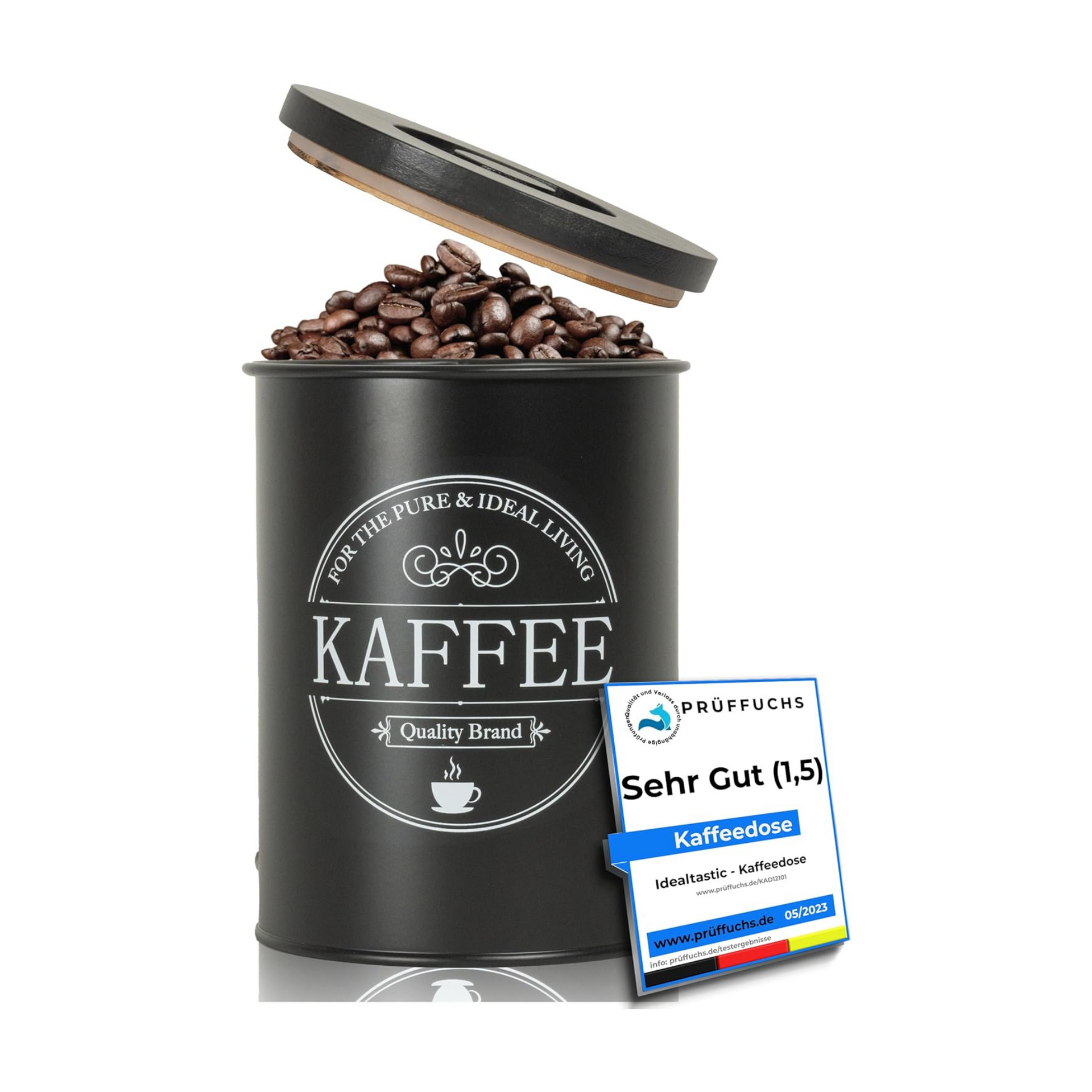 IDEALTASTIC® Premium Kaffeedose luftdicht [500g] für anhaltendes Kaffe